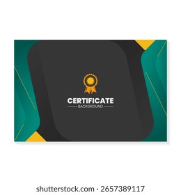 Certificate design template with green gradient background