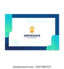 Certificate design template with green gradient background