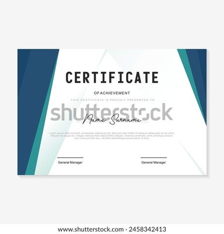 certificate design template with green gradient background