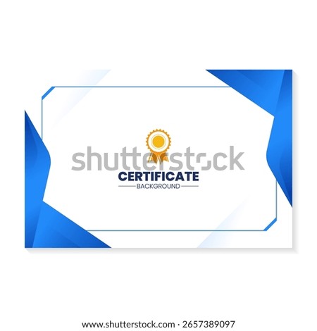 Certificate design template with green gradient background