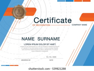 Certificate design template layout template in A4 size