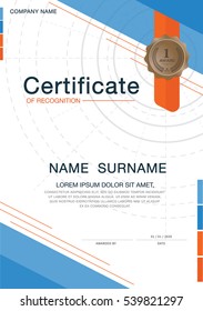 Certificate design template layout template in A4 size