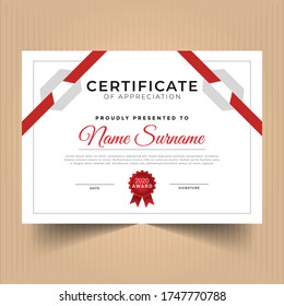 Certificate design template with modern shapes or elements