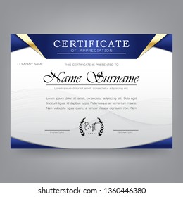 Certificate Design Template in Modern Style