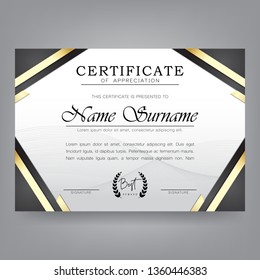 Certificate Design Template in Modern Style