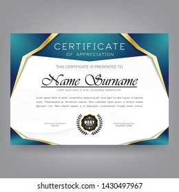 Certificate Design Template in Modern Style