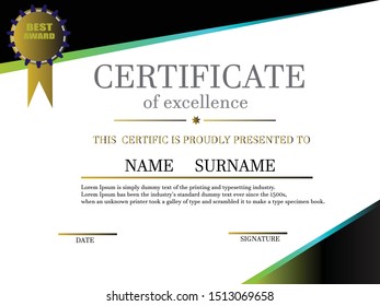Certificate Design Template in Modern Style