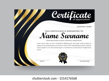 Certificate Design Template Modern Style Stock Vector (Royalty Free ...