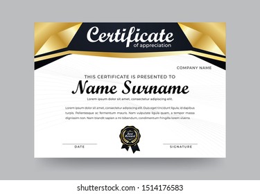 Certificate Design Template in Modern Style