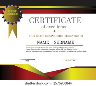 Certificate Design Template in Modern Style