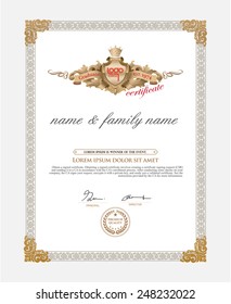 Certificate Design Template. Retro template