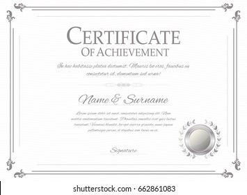 Certificate design template. Retro certificate, diploma design template. Vector