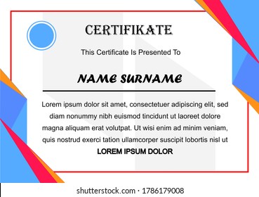 Plantilla de diseño de certificados simple y minimalista