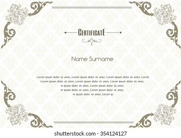 Certificate Design Template, thai pattern vector illustration