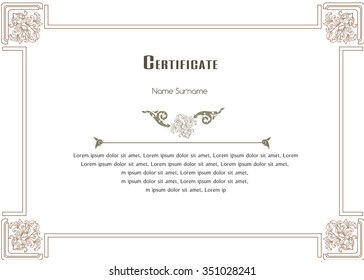 Certificate Design Template, thai style. vector illustration