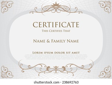 Certificate Design Template Vector illustration.