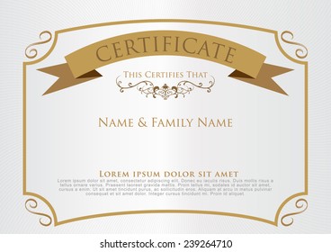 Certificate Design Template Vector illustration.