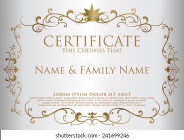 Certificate Design Template Vector illustration.