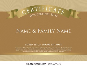 Certificate Design Template Vector illustration.
