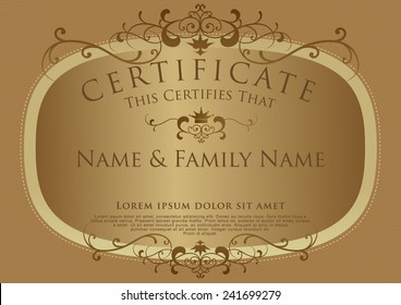 Certificate Design Template Vector illustration.