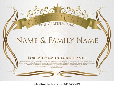 Certificate Design Template Vector illustration.