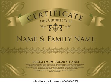 Certificate Design Template Vector illustration.