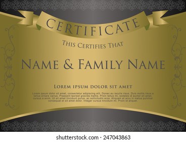Certificate Design Template Vector illustration.