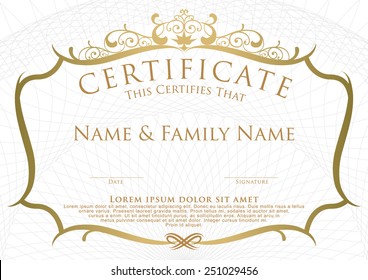 Certificate Design Template Vector illustration.