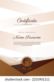 Certificate design vector for diploma certificate, employee of the month, award certificate template and much more