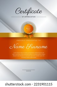 Certificate design vector for diploma certificate, employee of the month, award certificate template and much more