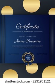 Vector de diseño de certificado para certificado de diploma, empleado del mes, plantilla de certificado de premio y mucho más