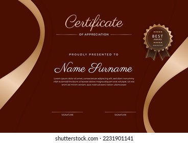 Certificate design vector for diploma certificate, employee of the month, award certificate template and much more