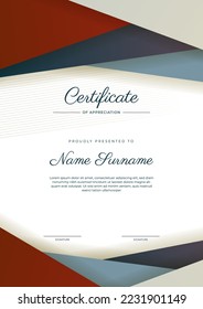 Vector de diseño de certificado para certificado de diploma, empleado del mes, plantilla de certificado de premio y mucho más