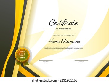Certificate design vector for diploma certificate, employee of the month, award certificate template and much more