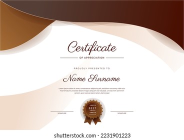 Vector de diseño de certificado para certificado de diploma, empleado del mes, plantilla de certificado de premio y mucho más