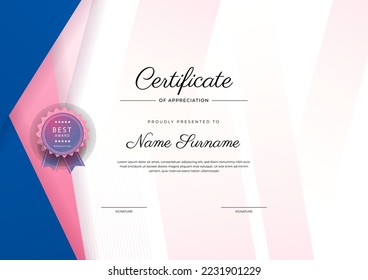Vector de diseño de certificado para certificado de diploma, empleado del mes, plantilla de certificado de premio y mucho más