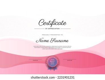 Certificate design vector for diploma certificate, employee of the month, award certificate template and much more