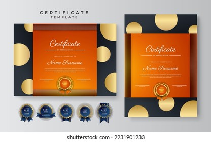 Certificate design vector for diploma certificate, employee of the month, award certificate template and much more