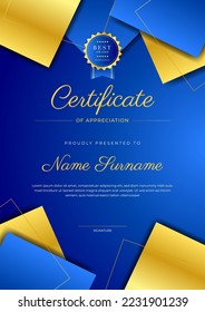 Certificate design vector for diploma certificate, employee of the month, award certificate template and much more