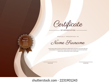 Certificate design vector for diploma certificate, employee of the month, award certificate template and much more