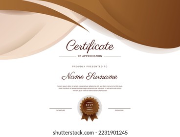 Certificate design vector for diploma certificate, employee of the month, award certificate template and much more