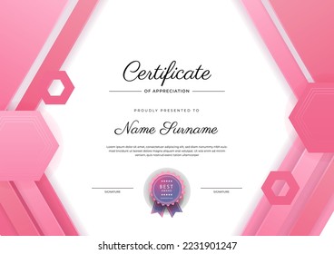 Certificate design vector for diploma certificate, employee of the month, award certificate template and much more