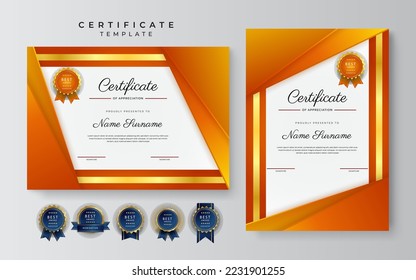 Certificate design vector for diploma certificate, employee of the month, award certificate template and much more