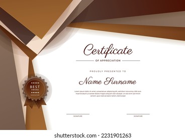 Certificate design vector for diploma certificate, employee of the month, award certificate template and much more