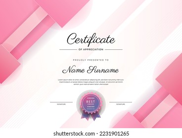 Certificate design vector for diploma certificate, employee of the month, award certificate template and much more