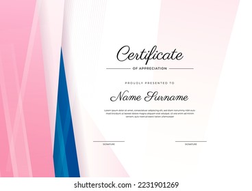 Vector de diseño de certificado para certificado de diploma, empleado del mes, plantilla de certificado de premio y mucho más