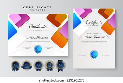 Certificate design vector for diploma certificate, employee of the month, award certificate template and much more