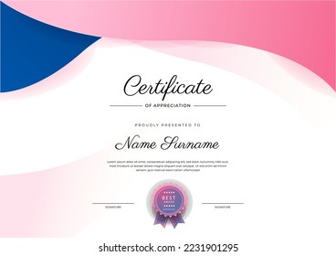 Certificate design vector for diploma certificate, employee of the month, award certificate template and much more