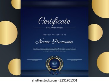 Certificate design vector for diploma certificate, employee of the month, award certificate template and much more