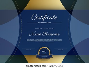 Certificate design vector for diploma certificate, employee of the month, award certificate template and much more